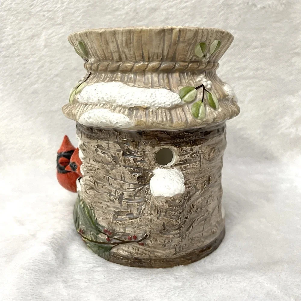 Yankee Tea Light Red‎ Cardinals Votive / Candle holder Winter Cardinals Vintage